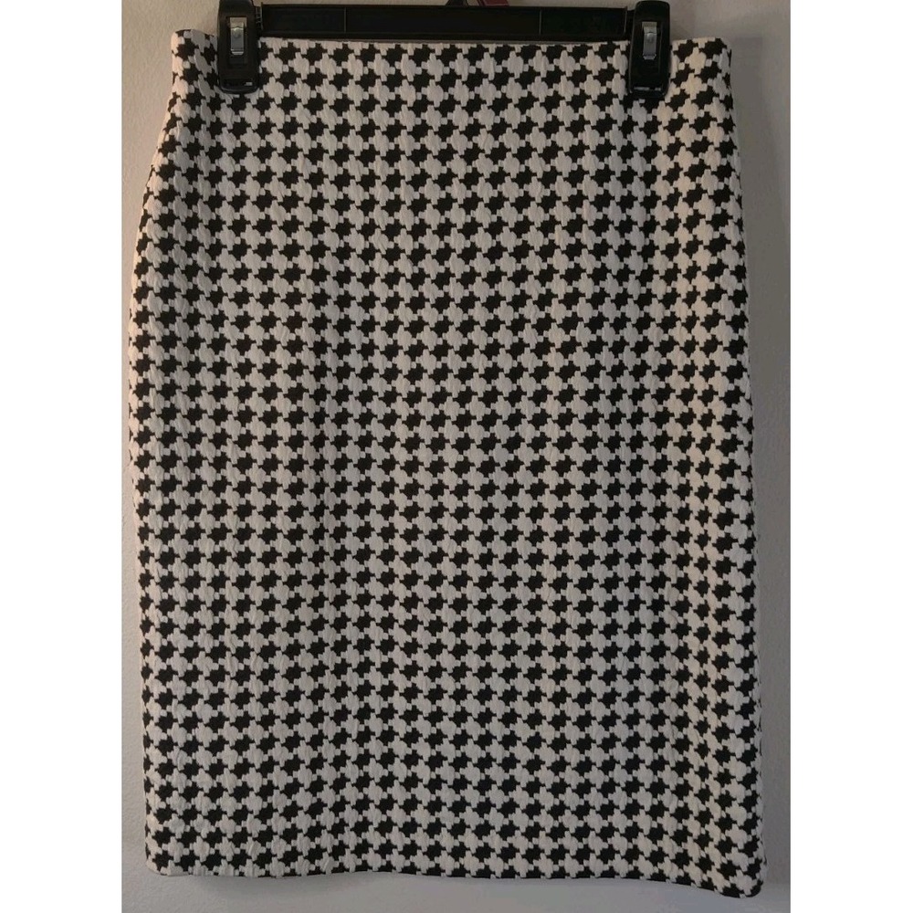 Philosophy Skirt Women's 4 Black/White Houndstooth Pencil Career Business